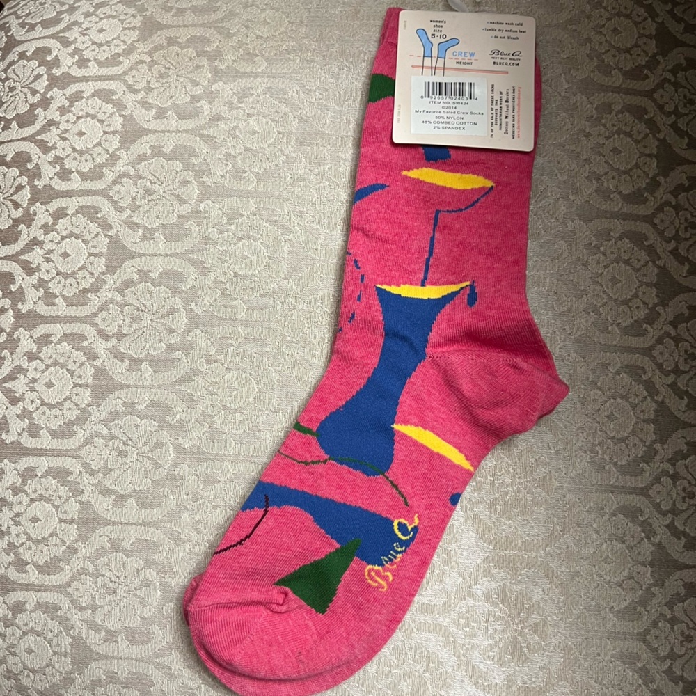 Blue Q socks My Favorite Salad is Wine colorful whimsical size 5-10 - Picture 4 of 6